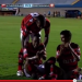 Atleticanos comemoram gol da vitória contra a Portuguesa.