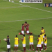 Jogadores atleticanos comemoram o gol da vitória