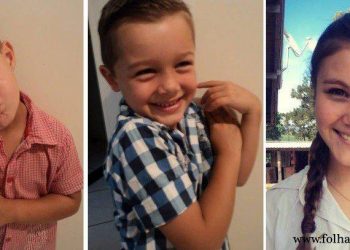 Igor Medeiros, de 4 anos, Vinícius, 6, e Schaiani, 14, foram enterrados com muita comoção na cidade de Petrolândia (Foto: Reprodução)