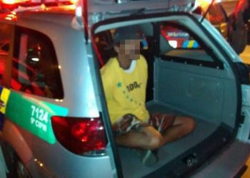 O foragido foi encaminhado para a DECAP, onde foi finalizada a ocorrência