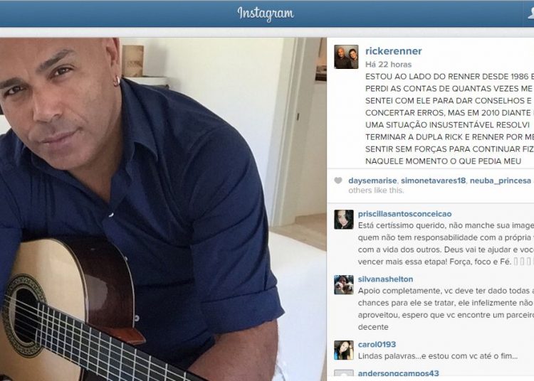 Rick pretende recomeçar do zero (Foto: Reprodução/Instagram)