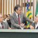 Joaquim de Castro cumprimenta presidente Hélio de Sousa (Foto:Marcos Kennedy)