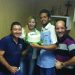 Com bolo customizado, comemoraram na redação Vinícius Pontes, Clerisson Pereira, Jacqueline Vieira, Guilherme Coelho, Vagner Arruda e Marco Faleiro, além do autor da foto, Alex Villas-Boas