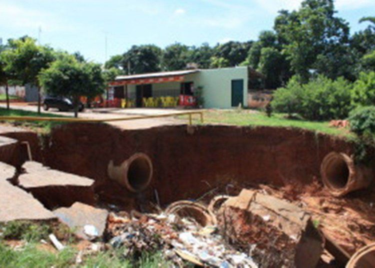 População do Novo Gama sofre há anos com erosões / Foto; Prefeitura Novo Gama