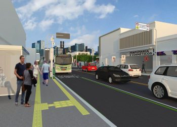 Ilustração do plano de implantação do corredor T-7 (Foto: Divulgação / Prefeitura de Goiânia)
