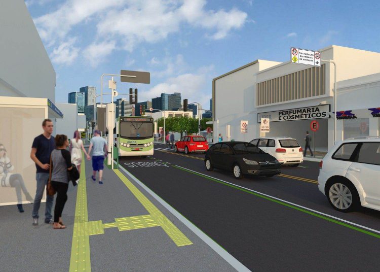 Ilustração do plano de implantação do corredor T-7 (Foto: Divulgação / Prefeitura de Goiânia)
