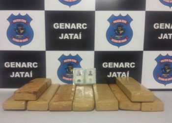 Droga apreendida em Jataí estava enterrada (Foto: Divulgação Polícia Civil)
