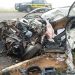Fiat Strada ficou com a frente destruída (Foto: Divulgação PRF)