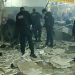 Parte do supermercado ficou destruída após a ação dos bandidos (Foto: Reprodução/internet)