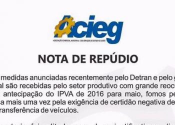 Nota de repúdio da associação (Foto: Reprodução)