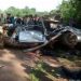 Carro ficou completamente destruído (Foto: Thiago Araújo)