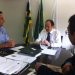 Vereador Denício Trindade (PMDB) e secretário de Segurança Joaquim Mesquita (Foto: Guilherme Coelho)
