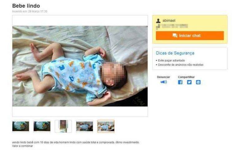 Anúncio diz que valor do bebê poderia ser combinado (Foto: Reprodução)