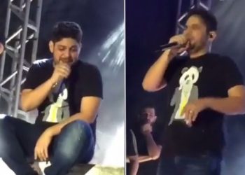 Fãs acusaram o cantor de ter subido ao palco sob efeito do álcool (Foto: Reprodução/Redes Sociais)