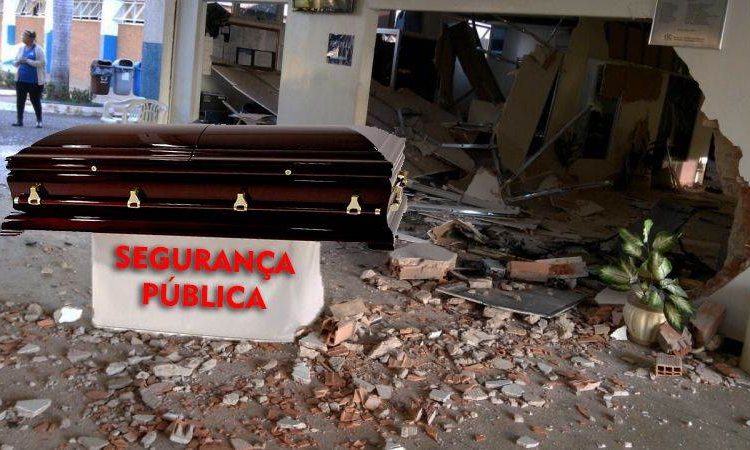 Caixa eletrônico foi detonado na manhã dessa segunda-feira (12) no cemitério Jardim das Palmeiras, em Goiânia (Foto: Reprodução)