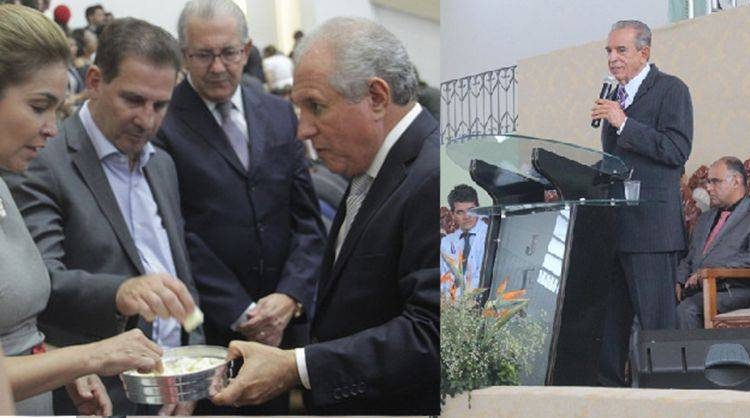 Vanderlan Cardoso e Iris Rezende em cultos evangélicos | Fotos: Divulgação