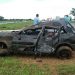 Veículo capota em rodovia federal, próximo a Guapó / Foto: Divulgação PRF