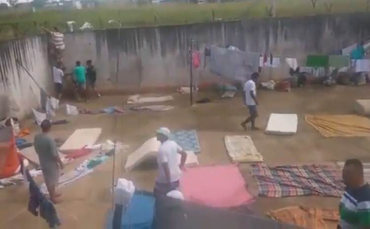 Um preso foi baleado e morreu e outro fugiu na tarde desta quinta-feira (27) em Aparecida de Goiânia | Foto: Reprodução/WhatsApp