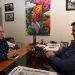 Alcides Ribeiro e Gustavo Mendanha em reunião nesta segunda-feira, 4 | Foto: Reprodução/Facebook