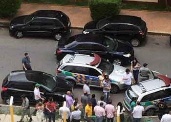 Hora em que o suspeito foi detido na Av. T-1 no Setor Bueno | Foto: Leitor Folha Z