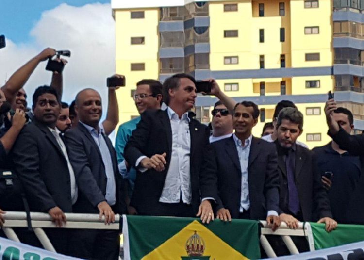 Deputado federal Jair Bolsonaro em Anápolis (GO) | Foto: Leitor/ WhatsApp
