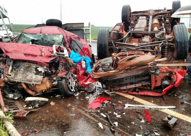 Acidente grave na GO-210, entre Santa Helena e Rio Verde | Foto: Leitor / WhatsApp