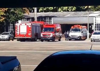 Corpo de Bombeiros foi acionado para controlar incêndio em centro de internação provisória do 7º Batalhão da PM | Foto: Reprodução
