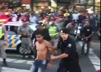 Homem é preso pela PM após tiroteio em Camelódromo | Foto: divulgação