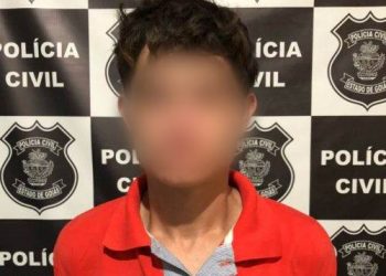 Jovem foi preso em Piracanjuba (GO) suspeito de apontar a arma para a barriga de uma gestante durante um assalto | Foto: Divulgação / PC
