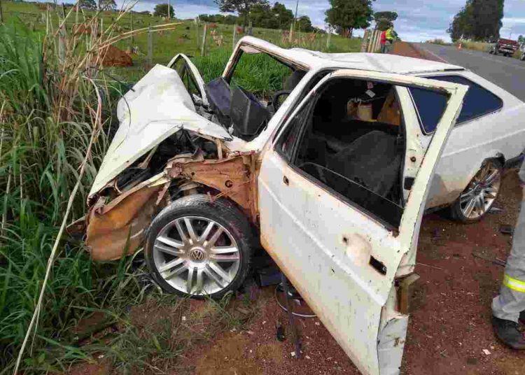 GO-219: Mulher morre e criança fica ferida em acidente entre Guapó e Aragoiânia | Foto: Reprodução