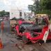 Gol é prensado por caminhões na Av. Perimetral e ocupantes ficam feridos | Foto: Reprodução