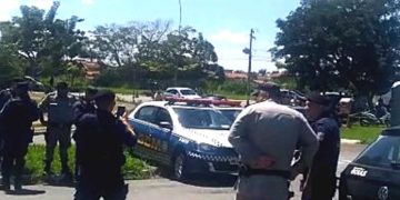 Viaturas da GCM são retidas em blitz com tributos atrasados em Goiânia | Foto: Leitor / Whatsapp