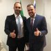 "Satisfação de conhecer Eduardo Bolsonaro, deputado federal e filho do Presidente da República Jair Bolsonaro", escreveu Gustavo Mendanha em seu Instagram | Foto: Divulgação