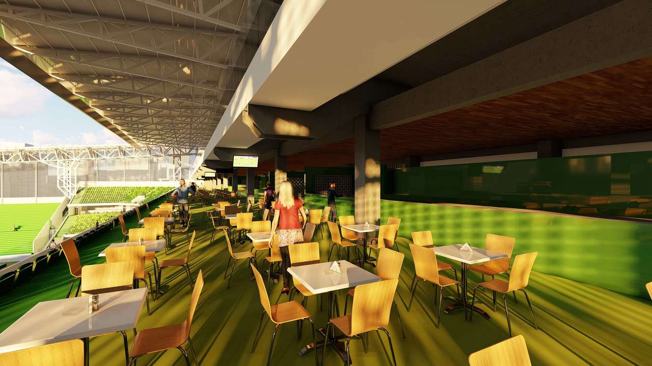 Restaurantes na parte interna do estádio