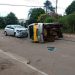 Crianças ficam feridas em acidente de van escolar irregular no Jardim Guanabara, em Goiânia | Foto: Dict