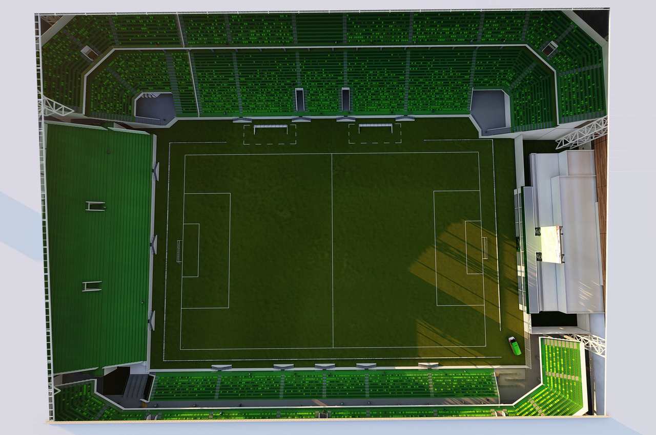 Vista aérea do campo