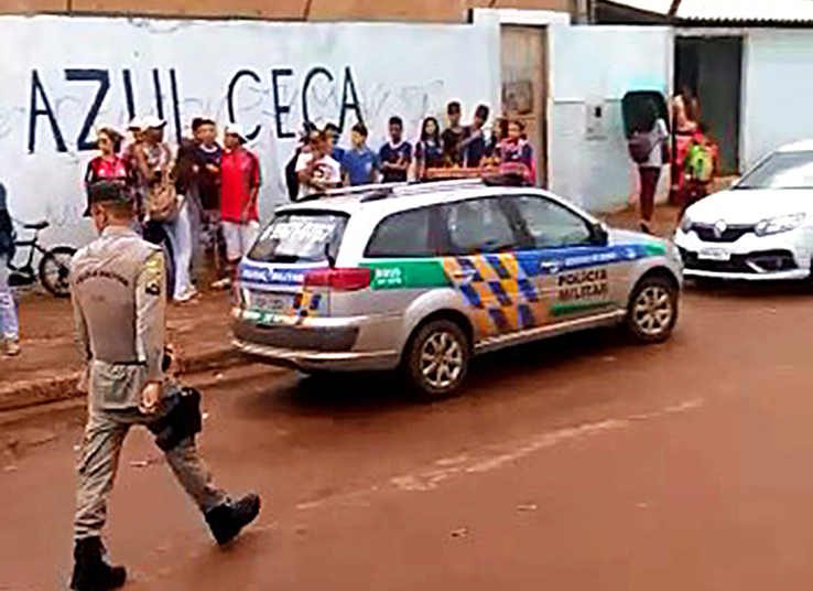 Crime ocorreu na Escola Céu Azul, em Valparaíso de Goiás | Foto: Leitor / Folha Z