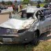 Médica perdeu o controle do carro em uma rotatória no Pontal Sul e sofreu o acidente | Foto: Leitor