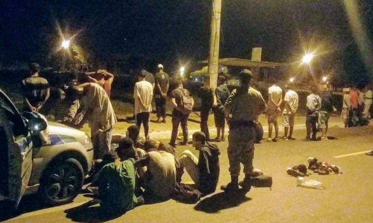 Grupo é preso após fazer arrastão no Aparecida é Show | Foto: Divulgação / PM