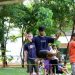 Slackline é a pratica de se equilibrar em uma fita de nylon amarrada em duas árvores ou pontos fixos firmes | Foto: Jader Carrijo