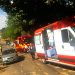 Criança foi atingida na cabeça por peça de caminhão e ficou gravemente ferida, em Aparecida | Foto: Reprodução