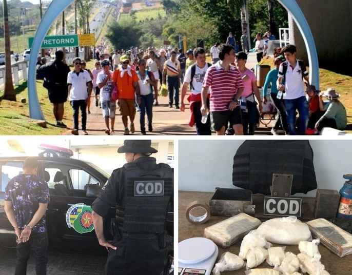 Com as informações, os policiais realizaram diligências até localizarem o traficante, que admitiu a prática do crime em local de romaria a Trindade | Foto: Divulgação / PM