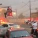 Momento que o helicóptero dos bombeiros pousa no local do acidente | Foto: reprodução