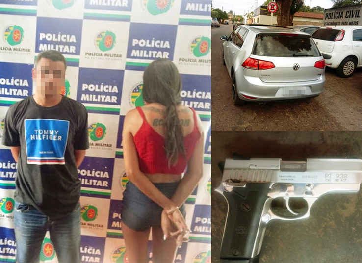 Carro roubado foi localizado no Setor Serra Dourada III, em Aparecida | Foto: Divulgação / PM