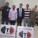 Presidente do PTB Aparecida Luiz Rêgo (de camisa branca) ao lado do deputado estadual Henrique Arantes em reunião do partido na cidade | Foto: Reprodução