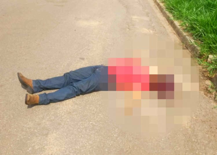 Homem foi morto a tiros na Alameda Floresta, no Jardim Tropical, em Aparecida | Foto: Leitor / Folha Z