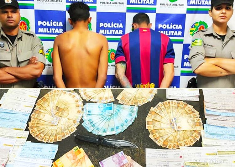 Ação da PM recuperou de quase R$ 90 mil frutos de assalto a uma empresa em Aparecida de Goiânia | Foto: Divulgação / 8º BPM