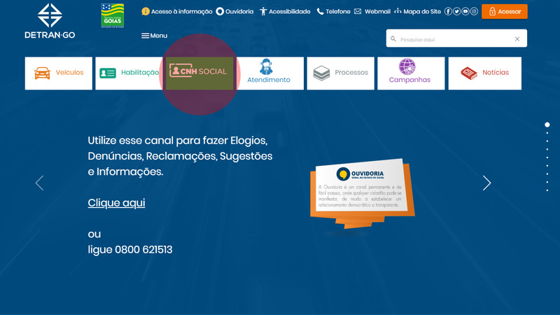 Passo a Passo para a inscrição na CNH Social em Goiás | Foto: Divulgação / Detran-GO