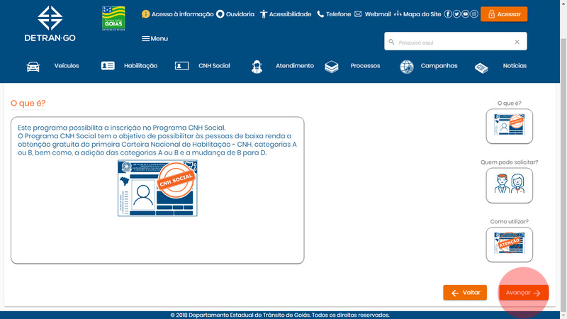 Passo a Passo para a inscrição na CNH Social em Goiás | Foto: Divulgação / Detran-GO