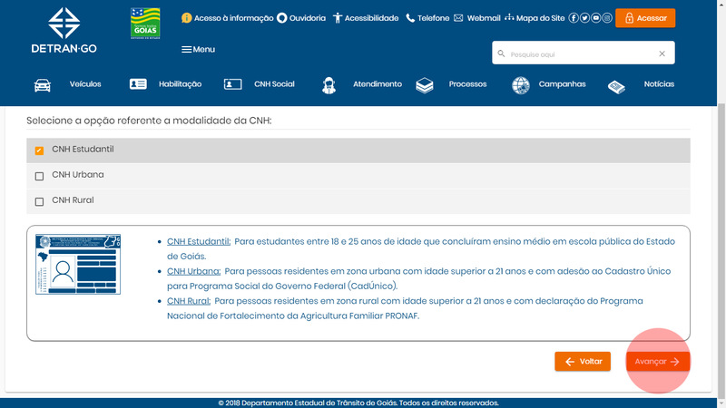 Passo a Passo para a inscrição na CNH Social em Goiás | Foto: Divulgação / Detran-GO